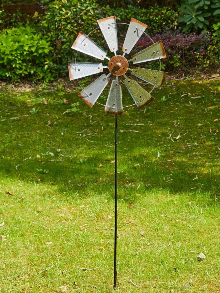 Yard Stake Metal Spinner Windmill