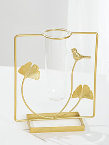 Metal Stand with Glass Vase