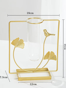 Metal Stand with Glass Vase