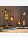 Retro iron candlestick decoration