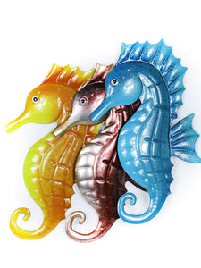 Three Colorful Seahorse Wall