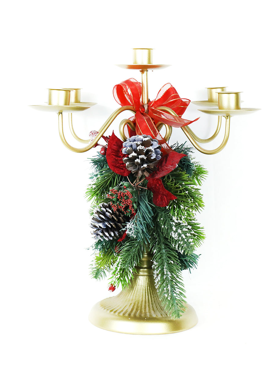 Christmas Pinecone Candlestick