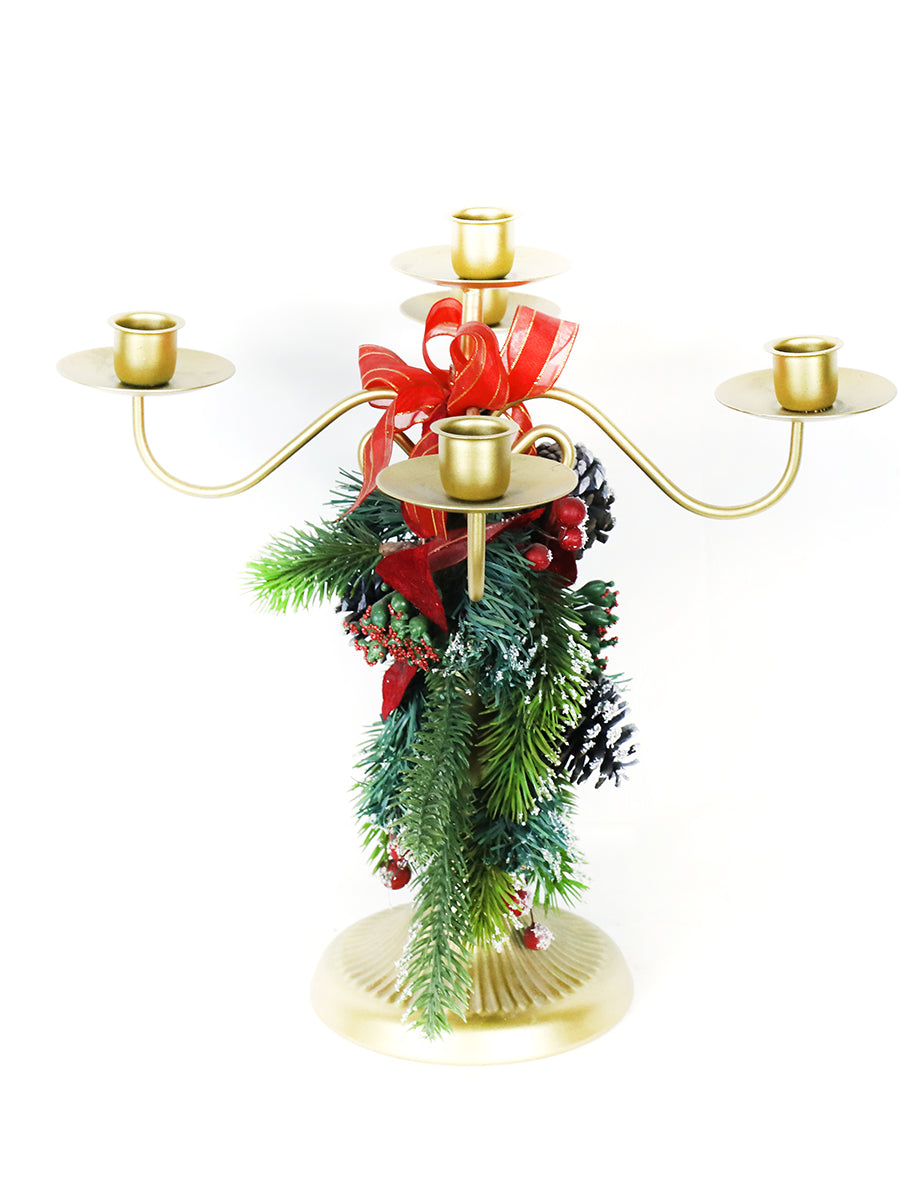 Christmas Pinecone Candlestick