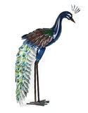 Painted Metal Peacock Model