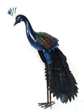 Painted Metal Peacock Model