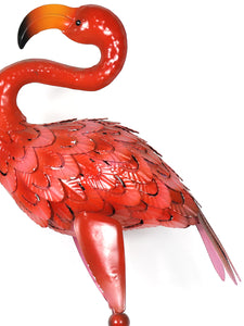Painted Metal Flamingo Model