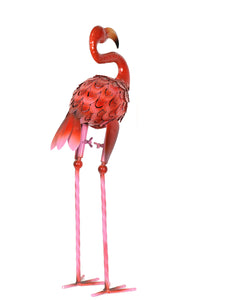 Painted Metal Flamingo Model