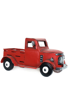 Red Vintage Metal Pickup Truck Model