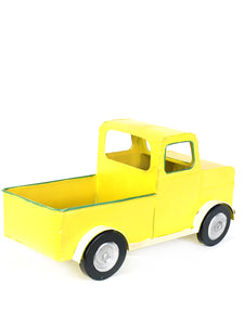 Yellow Vintage Metal Pickup Truck Model