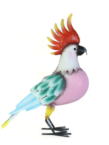 Painted Metal Cockatoo Model