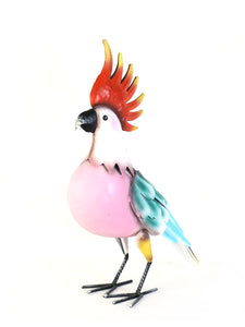 Painted Metal Cockatoo Model