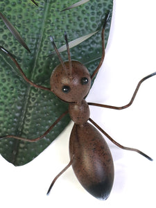 Ant with Green Leaf Wall Hanging