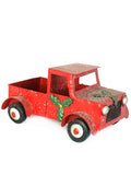 Red Vintage Metal Maple Leaf Pickup Truck Model