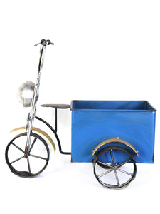 Blue Vintage Metal Tricycle Model Decor