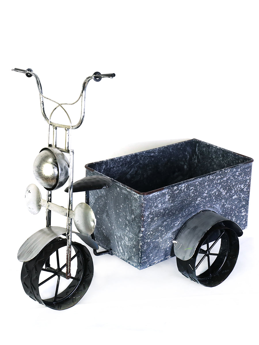 Gray Vintage Metal Tricycle Model Decor