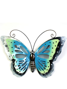 Blue Metal Butterfly Wall Decor