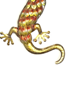 Golden Metal Gecko Hanging