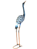 Metal Animal Blue Heron Painted
